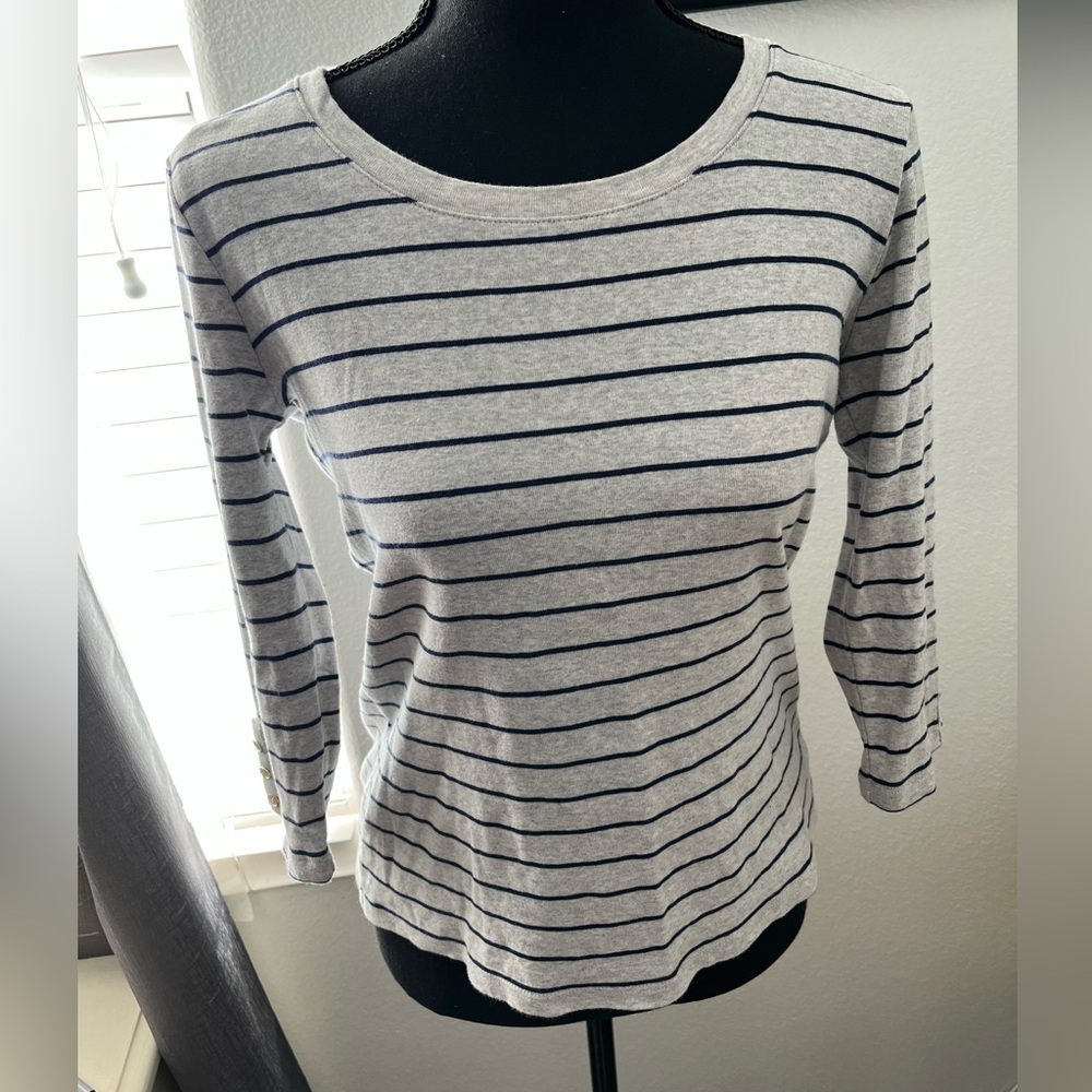 Striped Blue / Gray mid long sleeve